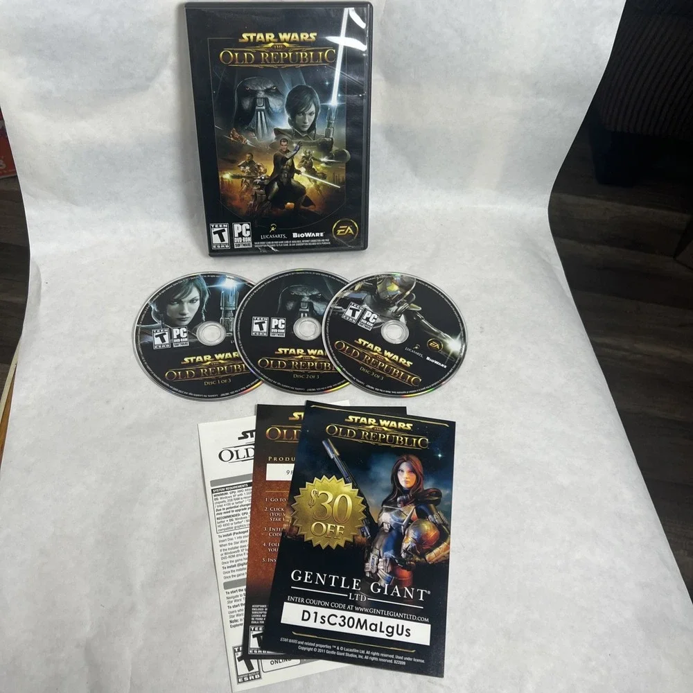 Star‎ Wars The Old Republic (PC, 2011) PC Game 3 disc set good condition